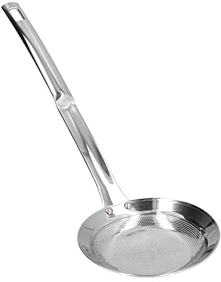 ZPSHYD Cuchara Desnatadora,Malla Fina,Colador de Alimentos de Malla Fina Acero Inoxidable Cuchara de Espumadera con Mango Adecuado para Filtrar