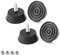 GEBAUM 4 Stück Verstellbare Möbelfüße, Maschinenfüße Gummifüße M6 x 16 mm, Schwarz Gummi Durchmesser 25 x 32 mm, für Möbel, Geräte und Kleingeräte