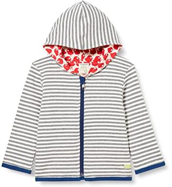 loud + proud Unisex Kinder Ringel, Gots Zertifiziert Wendejacke, Grau, 110-116 EU