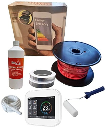 Nassboards Pro Elite Loose Cable Electric Underfloor Heating System 150w - Touch Screen, Wifi, Smart Thermostat with Installation Kit & Instructions for Carpet, Tiles, Laminate, Wood, Concrete
