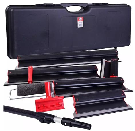 Komplettes Profi-Set, Kofferset, Flächenspachtel, Adapter, Teleskopstiel 90-160 cm, Rollspachtel, Tragekoffer, Kunststoffspachtel Ultraleicht ERGOPLAST