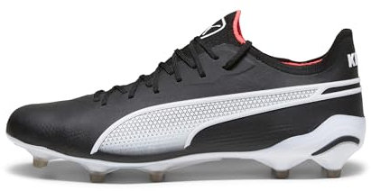 PUMA Men's Ultra Match+ Ll Fg/Ag Football Boots, Puma Black PUMA White Fire Orc, 8.5 UK