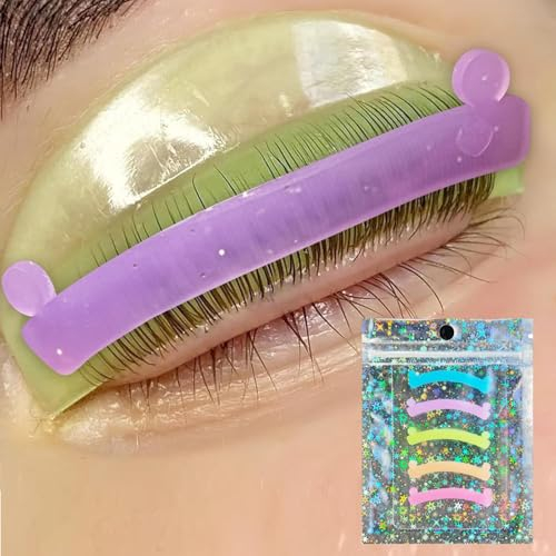 Libeauty Lash Lift Ribbon, ruban en silicone pour 5 couleurs, cache-cils réutilisable, empêche les cils de tomber, un paquet contient du bleu, violet, jaune, rose, orange