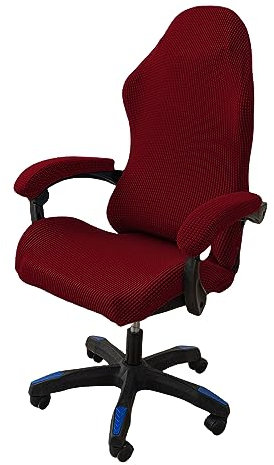 OQHAIR Ergonomic Gaming chair cover Stretch Jacquard Gaming Chair Slipcover Dustproof Anti Slip with 2 Armrest Covers with Zipper -wine red