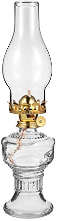 Klassiker Öllampe Glass Petroleumlampe Classic Interior Notbeleuchtung Sturmlampe Alte Öllampe mit transparentem Kaminlampenschirm tragbar