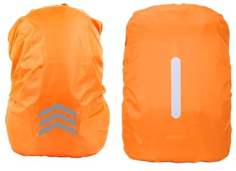 HORREX 18-30L Rucksack Regenschutz Regenschutz Rucksack Fluoreszierend orange Farbe Reflektierender Pfeil + Fluoreszierend orange Farbe Vertikaler Streifen Regenschutz Schulranzen Rucksack Regenhüllen