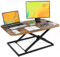JOY worker Stehtisch-Konverter, 78,9 cm, kompakt, höhenverstellbar, Stehpult-Erhöhung, ultra-flaches Profil, Sitz-zu-Steh-Schreibtisch für Laptop-Erhöhung, Workstation, rustikales Braun