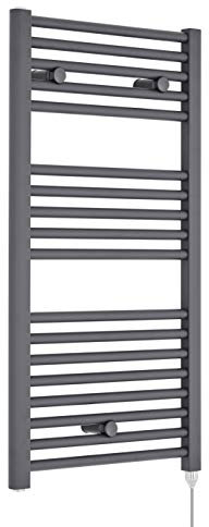 Balterley Electric Radiators Wall Mounted, Vertical Radiator Ladder with 18 Round Towel Rails, Anthracite Radiators, Tall Radiator for Bathroom, Kitchen - 480mm x 920mm, 500 Watt (Anthracite)