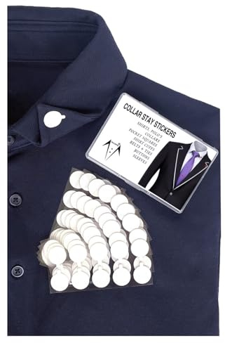 Collar Stays for Shirts & Polo’s. Fashion Hack for Plastic Collar Stay 24hr Hold, Polo Shirt Collar Fixed (120 Dots)
