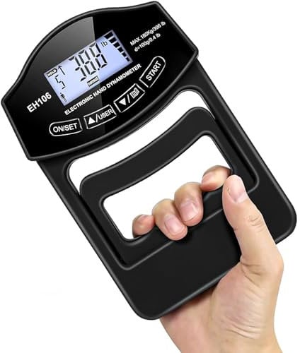 396 lb/180 kg Dinamometro a Mano Forza di Presensione, Forza di Presensione Digitale, Display a LED Dinamometro a Mano di Misurazione, Misuratore Automatico con Cavo