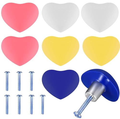 8 Pcs Boutons de Tiroir, Cœur Boutons de Meubles, Poignée Meuble, Poignee de Meuble de Porte de Cuisine en Caoutchouc souple PVC, Bouton de Portes pour Placards Armoire Commode