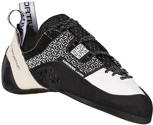 La Sportiva Womens Katana Lace Rock Climbing Shoes, White/Black, 8.5 US (Equivalent to 40 EU)