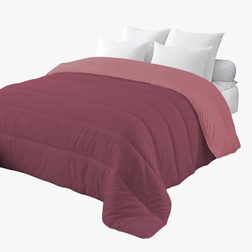 Corredocasa Piumone Matrimoniale Invernale, Made in Italy - Morbido Double Face, Trapunta Invernale da 350gr/mq Microfibra Manopesca Traspirante e Anallergica (Glicine/Lilla, Matrimoniale)