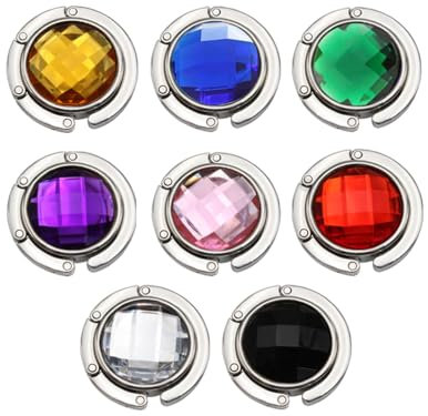 Hitopin 8 Pezzi Gancio Porta Borsa da Tavolo, Gancio da Borsa Pieghevole, Porta Borse da Tavolo, Porta Borsa da Tavolo Pieghevole in Metallo, per Appendere in Ristoranti, Uffici, Bar(8 Colore)