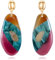 LILIE&WHITE Ohrringe Für Damen Akrylohrhänger mit Goldbeschlägen, Antiallergisch, Farbenfrohe Geometrische Form, Langlebig, Jeden Anlass, Geschenkidee für Sie