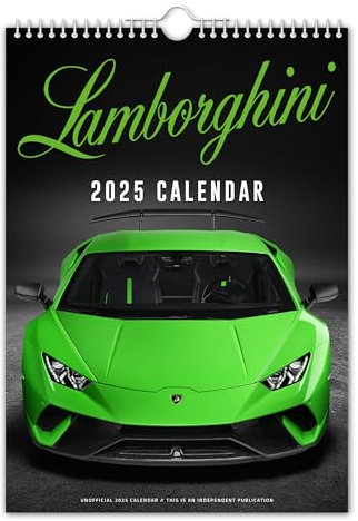 The Calendar King Lambo Wandkalender 2025, nostalgisch, Auto, Oldtimer, Weihnachten, Geburtstag, Geschenkidee, Geschenk, Wichteln, Büro, Geschenk (Vollfarbig, A4-Größe)