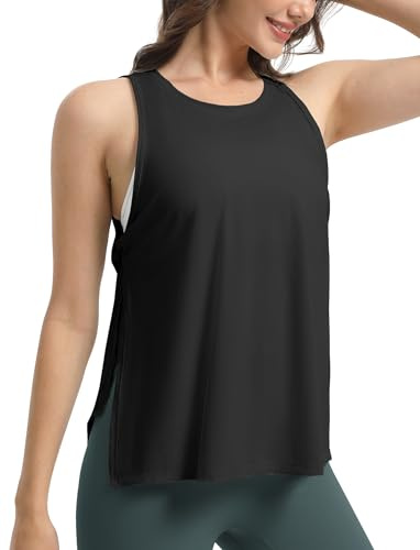 icyzone Damen Sport Tank Top Leichte Ärmelloses Yoga Shirt Sommer Fitness Gym Tops Locker Sporttop