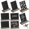 8 Pièces Mini Tableau Noir,15x12.5cm Mini Ardoise de Table,Petit Tableau Noir Ardoise avec Support en Bois,Mini Panneau D'affichage Double Face,Étiquette Ardoise Chevalet pour Buffet,Café,Fête,Mariage