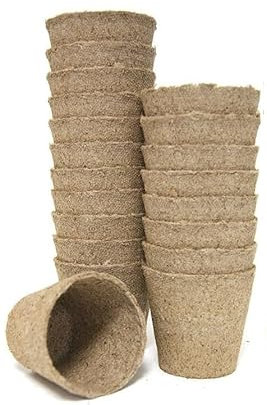 Muddy Hands Pack of 20 - Jiffy Peat Free Coco Coir Seed Growing Pots - Seedling Cuttings Cultivation Germination Plant Pots - Organic, Biodegradable & Compostable (Diameter: 6cm - Height: 6cm)