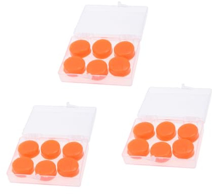 SEWOART 18 Stück Silikon-gel-ohrstöpsel Zum Schwimmen Schalldichte Ohrstöpsel Leise Zum Baden Studieren Orange