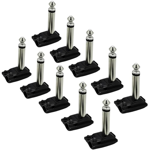 Evidence Audio ESP 1/4 Lötstecker für Einschienenkabel (rechtwinklig, mono, schwarz, groß) - 10 Stück