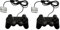 FLLAGG20 2X Mando con Cable Compatibles con Sony PlayStation 2 PS2 Dual shock Controller Joypad Controllador Negro