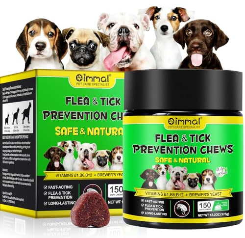 Kautabletten zur Vorbeugung von Flöhen und Zecken für Hunde – 150 weiche Snacks – Flohabwehr – orale Formel für Haut und Haar, Schutz gegen Parasiten