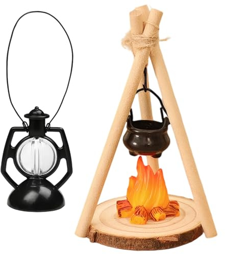 Wichtel Zubehör Set, für Erwachsene, 10-teilig, für Weihnachtsdeko Miniatur | Wichtel Zubehör Set, 10-teilig, aus Holz und robustem Material, für Wichteltür Dekoration und Weihnachtsdeko Miniatur