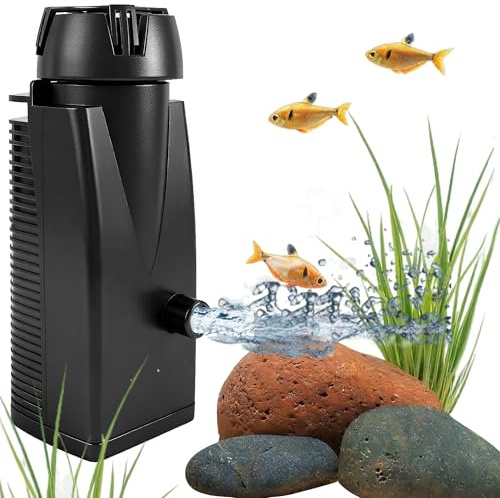 worahroe Aquarium Filter Skimmer, Aquarium Oberflächenskimmer 300 L/H, 4W Leiser Aquarium Filter für Aquarien bis 350 L, Ölfilm-Entferner