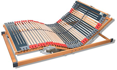 FMP Matratzenmanufaktur 7 Zonen Lattenrost Rhodos® EL | Kopf- und Fußteil elektrisch verstellbar | fertig montiert | 44 Leisten | Notabsenkung | TÜV Rheinland GS | Mittelgurt | Funk | 120x200 cm