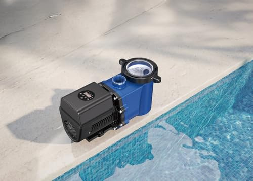 InverEasy DK10 Inverter Pool Filterpumpe – Frequenzgeregelt 30–100%, bis zu 80% Energie sparen, leise InverSilence® Technologie, Stromverbrauch Anzeige, One-Click Rückspülung