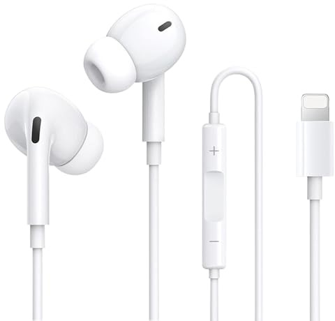 In-Ear Kopfhörer für iPhone, [MFi-Zertifiziert] Kopfhörer mit Kabel | HiFi Audio Stereo mit Anschluss Mikrofon und Lautstärkeregler,Kopfhörer Lightning mit iPhone 14/14 Pro/13/12/11/XS/X/8/7/SE