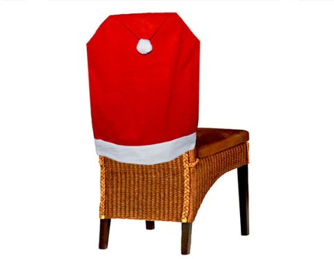 2 Hussen Weihnachten rot Filz Stuhlhussen Nikolausmütze