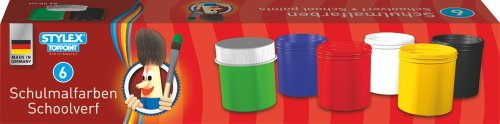 18 (3x 6) Schulmalfarben je Töpfchen 20ml 6 Farben