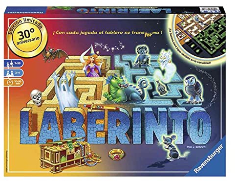Ravensburger - Laberinto Mágico Glow in The Dark, Brilla en la Oscuridad, Juego de Mesas para Niños 7 Años, Regalos para Niños a Partir de 7 Años, Juegos de Mesa Familia, Versión Limitada en Español