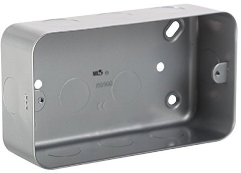 Knightsbridge M8900 Metal Clad 2G Back Box, Silver