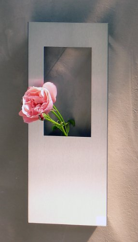 Wandvase Edelstahl matt gebürstet