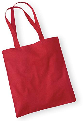 Westford Mill - Baumwoll-Tragetasche mit langen Henkeln One Size,Classic Red