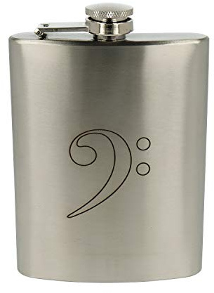 blasmusik-shop Flachmann Bassschlüssel - Schönes Geschenk für Musiker
