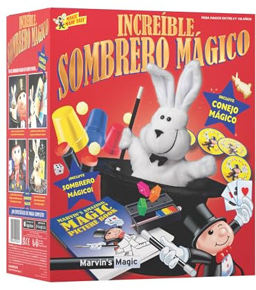 Marvin's Magic - Juego de Trucos de Magia de Madera para Niños - Incluye Bloques de Escape - Conejo Que Desaparece - Naipes Que Suben - Set Educativo - Regalo Ideal Cumpleaños