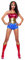 Starline S4561 Women's Lady Power Sexy Cosplay 4 Piece Costume Set Wonder Woman Adult-Sized, Red/Gold, Medium