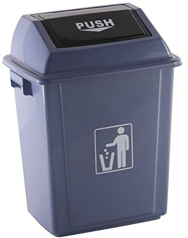 Q-Connect Papelera Contenedor Plástico Con Tapa De Balancín 20 Litros Gris 340x240x450 Mm