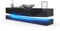 Vladon Lowboard City, Made in Germany, TV-Kommode mit Sockelelement, 1 offenem Fach und 3 Schubkästen, Schwarz Hochglanz/Schwarz Hochglanz, inkl. LED-Beleuchtung (178 x variabel x 39 cm)