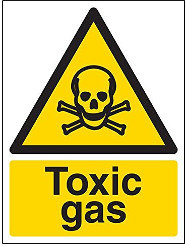 VSafety Schild Toxic Gas, Hochformat, 3 Stück, 150mm x 200mm, 3
