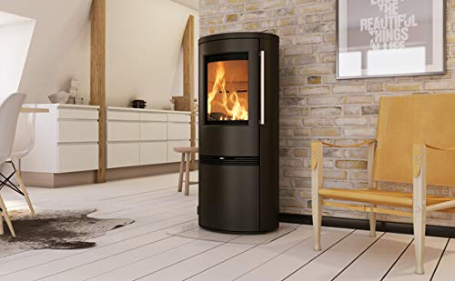 Kaminofen TermaTech TT21RH Stahl 5 kW Schwarz mit Holzfach Drehtür Ofen modern