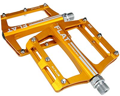 FrontStep Aluminium Anti-Rutschpedale Leicht Fahrrad Pedale Für MTB/Mountainbike Pedal/BMX Pedal Mit Cr-Mo Stahlspindel (Gelb)