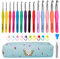 Knitiss 14 Pcs Crochet Hooks Set, Ergonomic Crochet Hooks with Case for Arthritic Hands, Crochet Needles Sizes 2mm to 10mm