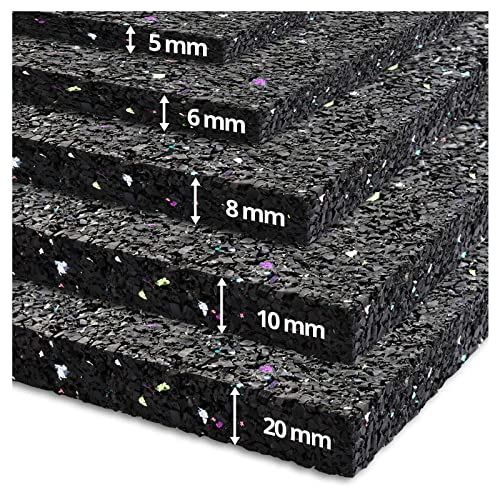 etm Anti-Vibrations-Waschmaschinenmatte - Schallschutzmatte, Dickes Gummi, Schall- und Stoßdämpfend, Dicke: 20 mm; 200 x 62,5 cm