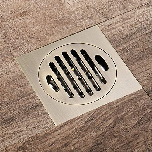 YHSGY All-Kupfer Quadrat Runde Mesh Antiken Bodenablauf Großen Fluss Deodorant Insektensichere Badezimmer Grün Bronze Bodenablauf