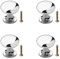 kuou 4 Pack Cabinet Door Knobs, 25mm Round Drawer Wardrobe Handles Cabinet Knobs Metal Pull Handle Chrome Stainless Steel for Cabinet Drawer Cupboard Wardrobe Furniture